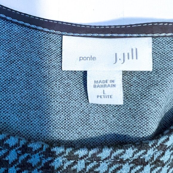 J Jill Houndstooth Ponte Knit Tunic Top Womens LP Large Petite - Picture 7 of 14